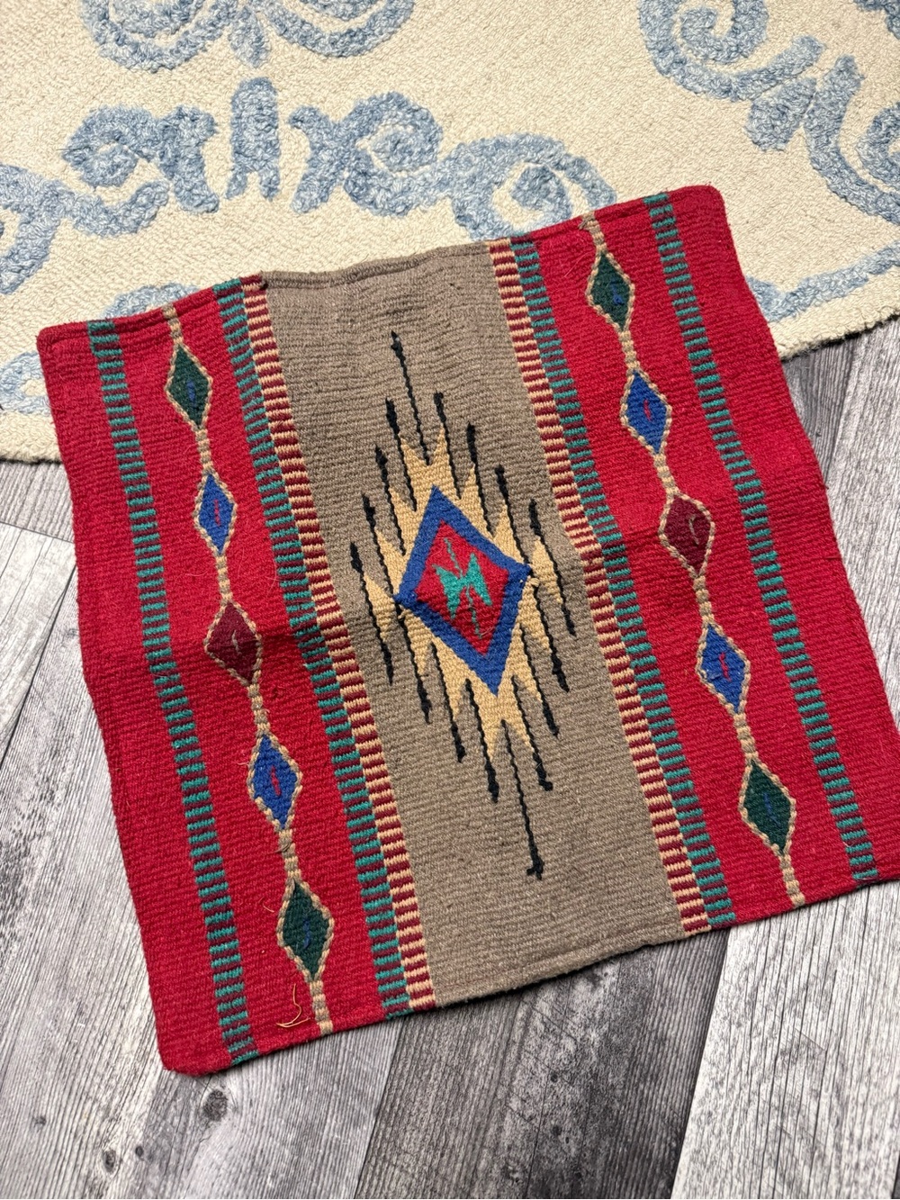 Handwoven Red and Tan Southwestern Accent Pillow Cover